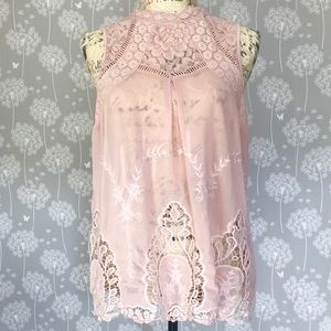 🌺🌺🌺🌺 Hint of Mint Light pink sheer top